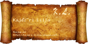 Kajári Lilla névjegykártya